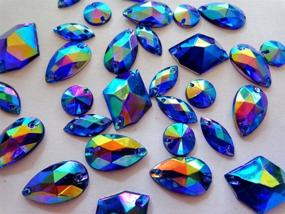 img 1 attached to 💎 300pcs Mixed Shape & Size Deep Blue AB Colour Acrylic Crystal Loose Beads Embellishments, Sew on Rhinestones, Hand Sewing Strass - Zbroh Big Promotion