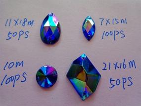 img 2 attached to 💎 300pcs Mixed Shape & Size Deep Blue AB Colour Acrylic Crystal Loose Beads Embellishments, Sew on Rhinestones, Hand Sewing Strass - Zbroh Big Promotion