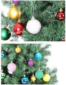 img 2 attached to 🎄 Shatterproof Christmas Ball Ornaments - Set of 24, Frosted Matte and Shiny Design for Xmas Tree Decor, Party Decoration (Black, 1.18" / 30mm)