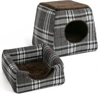 🐶 accompany comfy durable dog bed: soft washable pet bed for dogs of all sizes, cats too! breathable & anti-slip - stylish plaid collection логотип