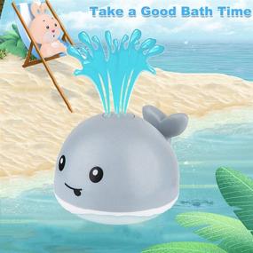 img 3 attached to 🐳 ZHENDUO Baby Bath Toys - Whale Automatic Spray Water Bath Toy with LED Light! Induction Sprinkler Bathtub Shower Toys for Toddlers, Kids, Boys, Girls - Pool Bathroom Toy for Baby (Gray)