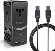 🔌 doace путешественный адаптер: компактное зарядное устройство usb c мощностью 40 вт с функцией быстрой зарядки - совместимо с адаптером uk/au/us/eu для macbook air 2018, iphone xs/max/xr/x/8/7, ipad pro логотип