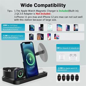 img 2 attached to ⚡️ SERIPY 5-in-1 Wireless Charger with LED, Mini Fan, and Fast Docking - For Airpods, iPhone, and Apple Watch