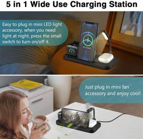 img 3 attached to ⚡️ SERIPY 5-in-1 Wireless Charger with LED, Mini Fan, and Fast Docking - For Airpods, iPhone, and Apple Watch