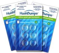 🔇 hushbumps quiet bumpers - 3-pack for sliding and pocket doors. premium alternative to rubber bumpers. simple peel & stick, tool-free installation. ensures gentle and silent closure. includes 18 pcs. logo