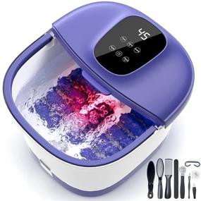 img 4 attached to 🦶 10-in-1 Pedicure Kit: Foot Spa Bath Massager with Heat Bubble, Intelligent Temp Control & Timer, Massage Rollers, Deep Massage Foot Soaker Tub for Relaxing & Revitalizing Tired Feet