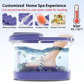 img 3 attached to 🦶 10-in-1 Pedicure Kit: Foot Spa Bath Massager with Heat Bubble, Intelligent Temp Control & Timer, Massage Rollers, Deep Massage Foot Soaker Tub for Relaxing & Revitalizing Tired Feet