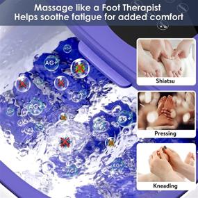 img 2 attached to 🦶 10-in-1 Pedicure Kit: Foot Spa Bath Massager with Heat Bubble, Intelligent Temp Control & Timer, Massage Rollers, Deep Massage Foot Soaker Tub for Relaxing & Revitalizing Tired Feet