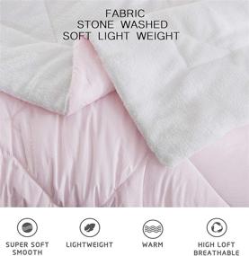 img 2 attached to 🌸 SupraSoft Nebulous Ultra Soft Micromink Sherpa Down Alternative Comforter Set: Luxurious Comfort in Soft Pink, Queen Size