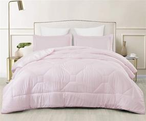 img 4 attached to 🌸 SupraSoft Nebulous Ultra Soft Micromink Sherpa Down Alternative Comforter Set: Luxurious Comfort in Soft Pink, Queen Size