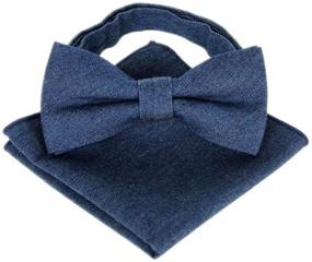 img 2 attached to 👔 Stylish Hello Tie Men's Denim Handkerchief: Elevate Your Everyday Look with This Classic Accessory