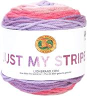 🧶 lion brand yarn just my stripe plum: perfect one-size yarn for stunning knitting projects logo