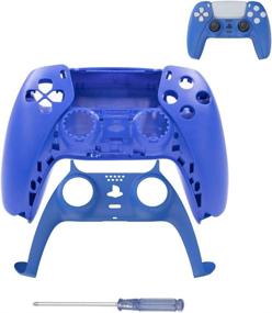 img 1 attached to 🔵 DIY Housing Shell for PS5 Dualsense Controller - JOYTORN Replacement Front Cover and Back Cover in Blue