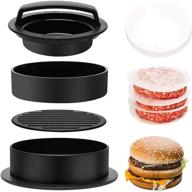 🍔 jackcell 3-in-1 non stick stuffed burger press patty maker, includes 100 wax papers - perfect cookery mold tool for bbq grilling hamburgers, beef patties, and sliders logo