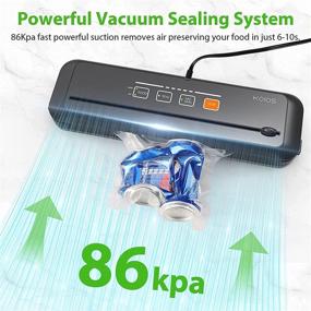 img 2 attached to KOIOS Vacuum Sealer Machine with Built-in Cutter Starter Kit - 86Kpa Automatic Vacuum Air Sealing System for Food Saver, Lab Tested, Dry & Moist Food Preservation Modes, LED Indicator Lights - Black