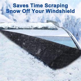 img 2 attached to 🚗 Cosyzone Car Windshield Snow Cover - 4-Layer Protection with Embedded Magnets - Ultimate Car Windshield Protector for Cars, Trucks, Vans, and SUVs - No More Scraping with a Brush or Shovel (79" x 51")