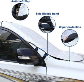 img 1 attached to 🚗 Cosyzone Car Windshield Snow Cover - 4-Layer Protection with Embedded Magnets - Ultimate Car Windshield Protector for Cars, Trucks, Vans, and SUVs - No More Scraping with a Brush or Shovel (79" x 51")