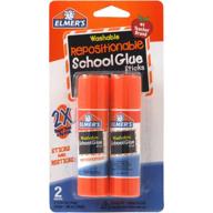🖊️ elmer's repositionable washable school glue stick, 2-count pack, 0.53 ounce logo
