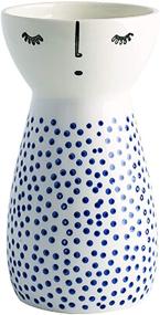 img 4 attached to 🏺 Senliart Polka Dot White Ceramic Vase, Small Flower Vases for Home Decoration, 5.9 X 3.2 inches