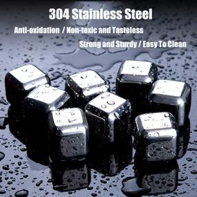 img 1 attached to 🥃 DERGUAM Fast-cooling Stainless Steel Ice Cubes - 8 Packs of Whiskey Stones with Nonslip Ice Tong &amp; Freezer Storage Tray, Ideal for Whiskey, Wine, Beer, Juice, or Soda