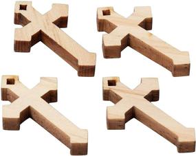 img 1 attached to 📿 36-Pack of Mini Wooden Cross Pendant Necklaces by Genie Crafts - Perfect for Gifts, DIY Wood Arts and Crafts, 1.375 x 0.8 x 0.2 Inches