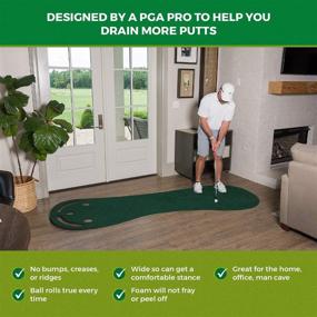 img 3 attached to 🏌️ Premium Indoor Putting Green - Ultimate Golf Putting Mat for Home & Office. Wide 9'x3' with a Smooth, Realistic Surface. Enhance Your Short Game & Enjoy Endless Fun with this Putting Aid