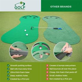 img 1 attached to 🏌️ Premium Indoor Putting Green - Ultimate Golf Putting Mat for Home & Office. Wide 9'x3' with a Smooth, Realistic Surface. Enhance Your Short Game & Enjoy Endless Fun with this Putting Aid