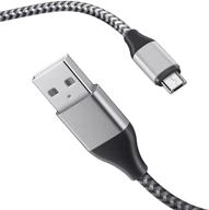 🔌 tpltech micro usb кабель, 2-пакет 6,6 футов быстрой зарядки android нейлоновый заплетенный кабель совместим с lg k40, k30, k20, k20 plus, k20 v, k10, v10, q6, g4, lg stylo 3, stylo 2, samsung galaxy s7, s6, j7, j3, ps4 (черный) логотип