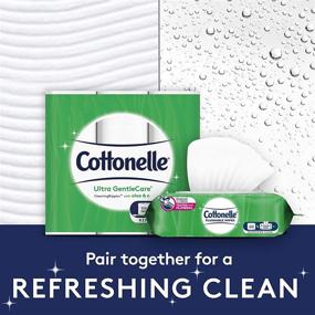 img 1 attached to 🧴 Cottonelle GentlePlus Салфетки для очистки с алое и витамином Е - 2 упаковки, всего 84 салфетки: Гигиена и уход за кожей в одном!