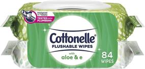 img 4 attached to 🧴 Cottonelle GentlePlus Салфетки для очистки с алое и витамином Е - 2 упаковки, всего 84 салфетки: Гигиена и уход за кожей в одном!