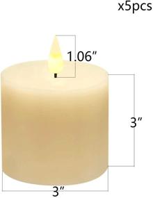 img 3 attached to Smtyle Electric Flickering Candles Set: 5 Ivory 🕯️ Flameless Candles with Remote Control - Perfect Gift for Friends!