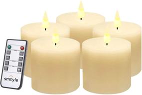 img 4 attached to Smtyle Electric Flickering Candles Set: 5 Ivory 🕯️ Flameless Candles with Remote Control - Perfect Gift for Friends!