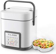 🍚 tlog mini rice cooker - 2 cups uncooked, 1.2l portable rice cooker for travel, small personal rice cooker for 1-2 people, food steamer and multi-cooker for brown rice, white rice, soup, and keep warm feature логотип