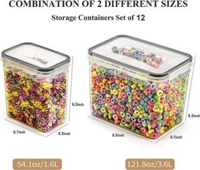 img 3 attached to 🍱 Airtight Food Storage Container Set - Wildone Cereal & Dry Food Storage Containers, 12-Pack, Leakproof & BPA-Free, Includes 20 Labels & 1 Chalk Marker