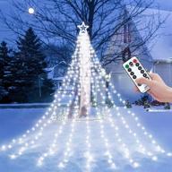 🎄 decute outdoor christmas string lights - 8 modes, timer, and remote control - waterproof 320 led star lights for yard garden backyard wedding holiday decor - cool white логотип