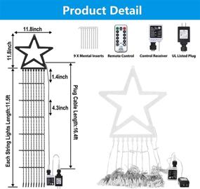 img 1 attached to 🎄 Decute Outdoor Christmas String Lights - 8 Modes, Timer, and Remote Control - Waterproof 320 LED Star Lights for Yard Garden Backyard Wedding Holiday Decor - Cool White