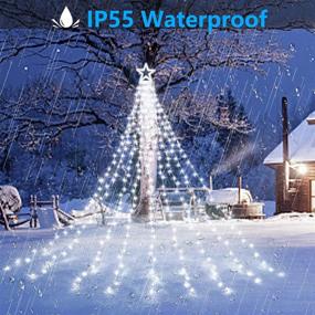 img 2 attached to 🎄 Decute Outdoor Christmas String Lights - 8 Modes, Timer, and Remote Control - Waterproof 320 LED Star Lights for Yard Garden Backyard Wedding Holiday Decor - Cool White