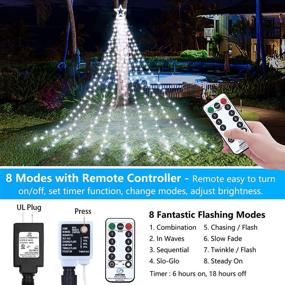 img 3 attached to 🎄 Decute Outdoor Christmas String Lights - 8 Modes, Timer, and Remote Control - Waterproof 320 LED Star Lights for Yard Garden Backyard Wedding Holiday Decor - Cool White