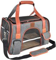 воздушный перевозчик для животных премиум-класса - мягкий портативный путевой животный мешок для кошек и собак, уютный и безопасный сумка-автокресло для животных логотип