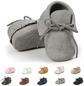 img 4 attached to Soft Sole Baby Loafers: Gender-Neutral Tassel Moccasins with Anti-Slip Soles for Infants and Toddlers