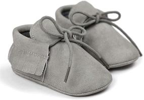 img 3 attached to Soft Sole Baby Loafers: Gender-Neutral Tassel Moccasins with Anti-Slip Soles for Infants and Toddlers