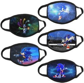 img 4 attached to 🎭 5pcs Anime Game Cloth Face Dust Mask Kids Boys Girls - Washable & Reusable Balaclava Face Bandanas for School