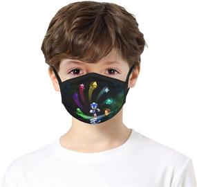 img 1 attached to 🎭 5pcs Anime Game Cloth Face Dust Mask Kids Boys Girls - Washable & Reusable Balaclava Face Bandanas for School