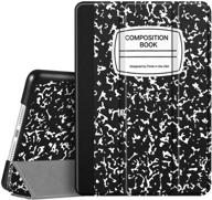 fintie ipad case 10.2 inch - lightweight slim shell cover with auto wake/sleep - composition book black logo