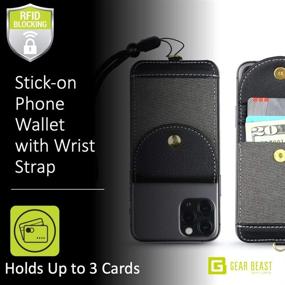 img 2 attached to 📱 RFID Protected Cell Phone Wallet with Wrist Strap - Stick On Credit Card and ID Holder for iPhone, Galaxy, and Most Smartphones and Cases