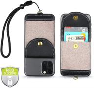 📱 rfid protected cell phone wallet with wrist strap - stick on credit card and id holder for iphone, galaxy, and most smartphones and cases logo
