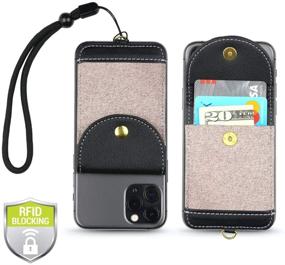 img 4 attached to 📱 RFID Protected Cell Phone Wallet with Wrist Strap - Stick On Credit Card and ID Holder for iPhone, Galaxy, and Most Smartphones and Cases