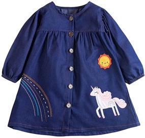 img 3 attached to 🌈 Rainbow Applique Girls' Clothing – HYBIHYBI Toddler Clothes