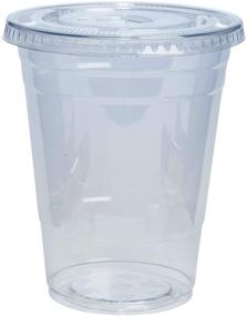 img 3 attached to 🥤 50 Sets of Crystal Clear Plastic Cups With Flat Lids - Convenient and Leak-proof 16 oz. Drinkware