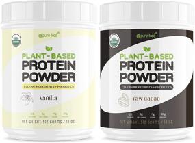 img 4 attached to 🌱 Pure Food: Organic Plant Based Protein Powder with Probiotics - Clean, Natural, Vegan, Vegetarian, Whole Superfood Supplement, No Additives - Keto Friendly (Vanilla & Chocolate)